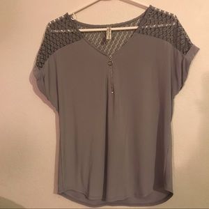 Short Sleeve Grey Shirt with Mesh